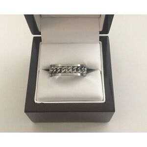 Mens' Stainless Rope Center Band Ring Sz 12